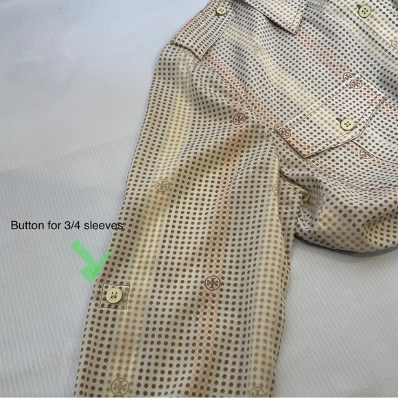 Tory Burch Brigitte Silk Dotted All Over Logo in Pastel Size 2 - Picture 6 of 15